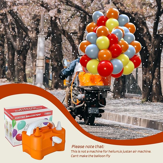 Electric Balloon Pump for Party Decorations – Portable Inflator, Auto Shutoff, Balloon Air Pump Dual Nozzle Rose Red 110V 600W ﻿