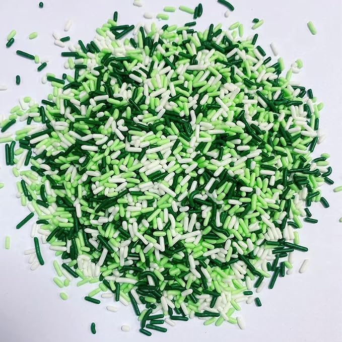 PhilaeEC St Patricks Jimmies Sprinkle Edible Green and White Soft Jimmies Sprinkle for Cake Decoration Cupcake Topper Cookie Baking Decorations St Patricks Spring Supplies 2.75oz/78g