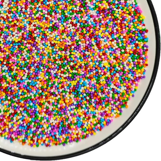 Edible Colorful Nonpareil Sprinkles,Rainbow 2mm Sugar Pearls for Cake Decorating, Baking, Ice Cream, Cookies, Cupcake Topper Autumn Decorations,4.59oz