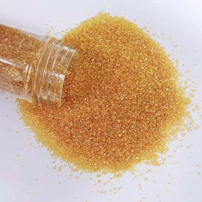 PhilaeEC Gold Sanding Sugar Edible Sparkling Crystals for Baking Cake Decoration Cookie Ice Cream Cupcake Toppers Wedding Party Valentines Halloween Christmas Supplies 5oz