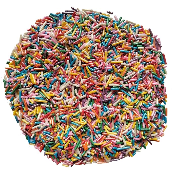 Homankit Rainbow Jimmies Sprinkles Edible Sprinkle Candy Soft Jimmies Toppings for Ice Cream, Cupcake, Cake, Cookie, Dessert Decorating 2.75 Ounces