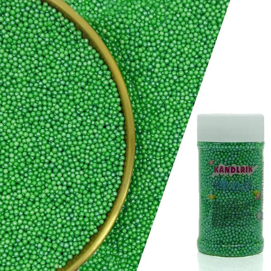 Edible Dark Green Sprinkles Candy 2mm Mini Pearls Cake Decorations Cupcake Toppers Cookie Decorating Perfect for Wedding Party Valentine Halloween Christmas Supplies 3OZ