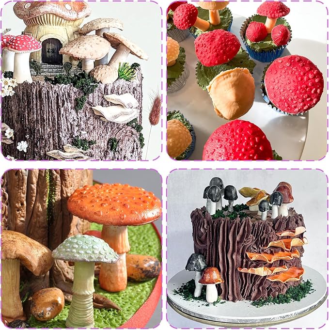 Mushroom Silicone Mold, Mushroom Chocolate Mold, Purple, 3 Pack for Cake, Cupcake, Chocolate, Resin and Soap Crafts