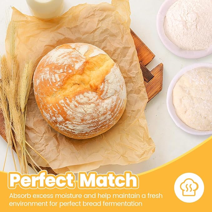 Honeydak 6 Pcs Cotton Rope Banneton Bread Proofing Basket Sets 5 Inch Round Sourdough Bowls Each Basket Comes with Two Liners for Artisan Sourdough Bread Making Handmade Kitchen Professionals