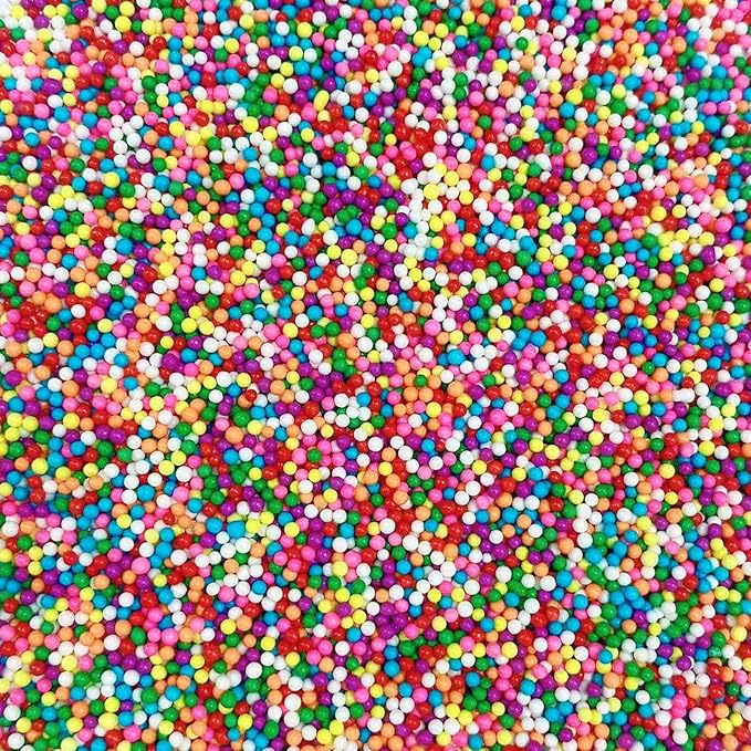 Sentovac Edible Rainbow Nonpareils Sprinkles 2mm Colorful Mini Peals Sprinkle for Cake Decorating Sugar Candy Baking Cookie Cupcake Topper Decorations Wedding Party Valentine Supplies