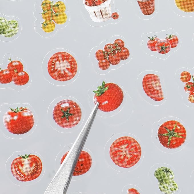 2000+ Cute Mini Sticker Pack, 36 Sheets Tiny Food & Snack Stickers,5mm Transparent Pet Stickers Including Fruits, Drinks, Desserts, Bread, Sushi and More for Journaling, Scrapbooking, DIY Decoration