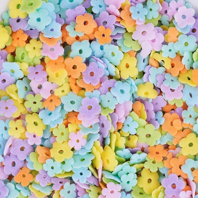 Edible Flowers Sprinkles Spring Colorful Sprinkle Sugar Candy for Ice Cream Baking Cake Cupcake Toppers Cookie Donut Dessert Decoration 4.6 Ounces