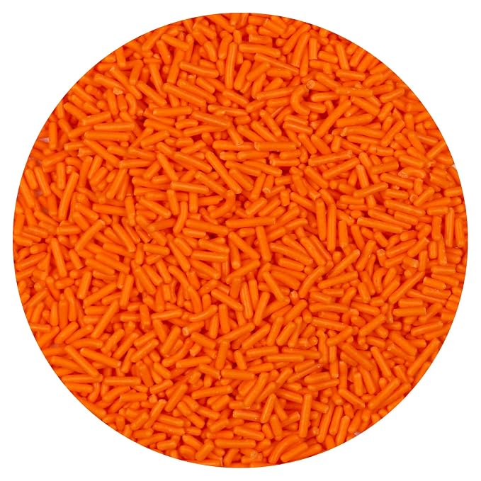 Orange Sprinkles Jimmies 1.98 Pounds Container, Sprinkles For Cake Decorating, Cake Sprinkles, Sprinkles For Baking, Ice Cream & More, The Hampton Candy Company