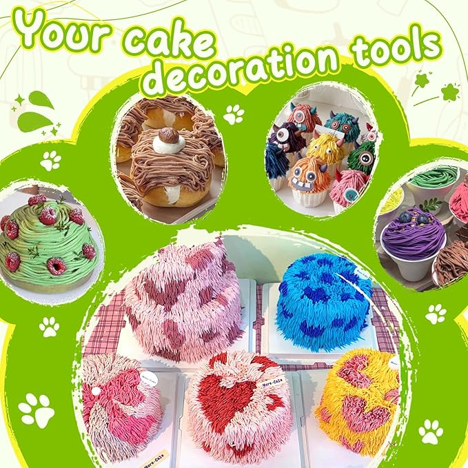 Suuker 3 Pieces Grass Piping Tips Set | 304 Stainless Steel, 233 234 29, Cake Decorating Tips, For Cupcakes, Cake, Cookie