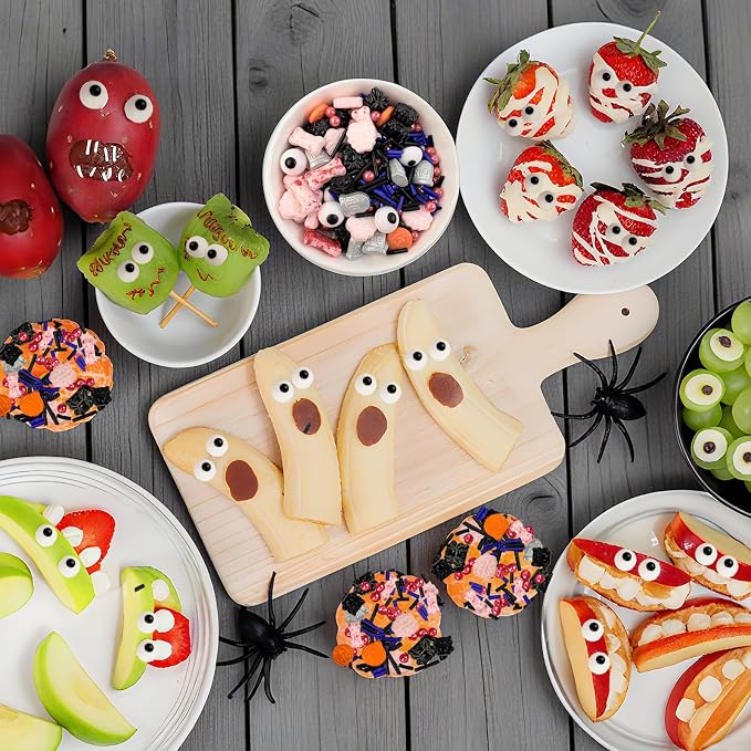 Morofme 3.5 oz Halloween Sprinkles Candy Eyeballs Edible Tombstone Dog Bone Sprinkle Pumpkin Spider Brain Sprinkles Edible Eyes Cake Decorating Black Purple Jimmies Mix Sprinkle for Cupcake Baking