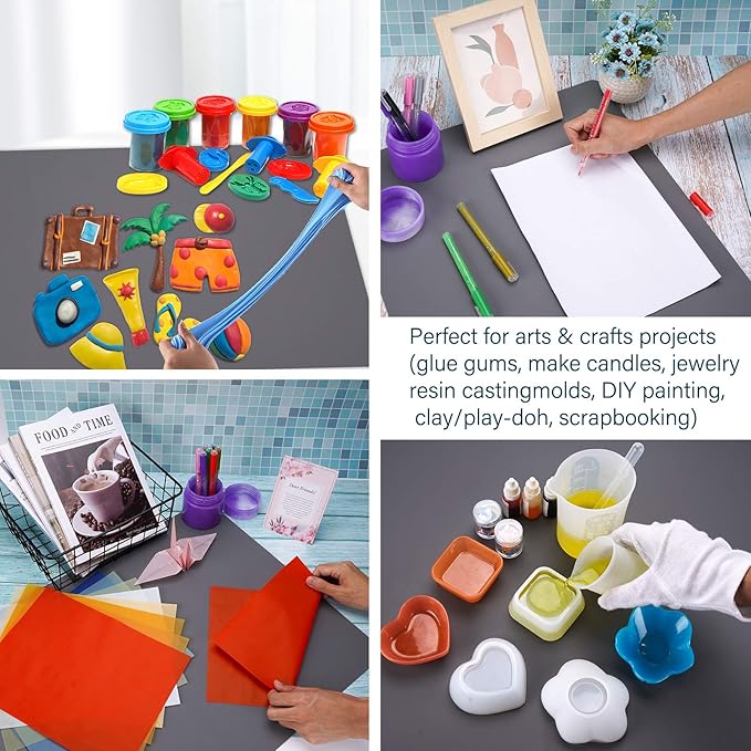 Gartful Silicone Mat Dark Grey 25.2" x 17.7", Large Craft Sheet, Desk Work Mat & Countertop Protector