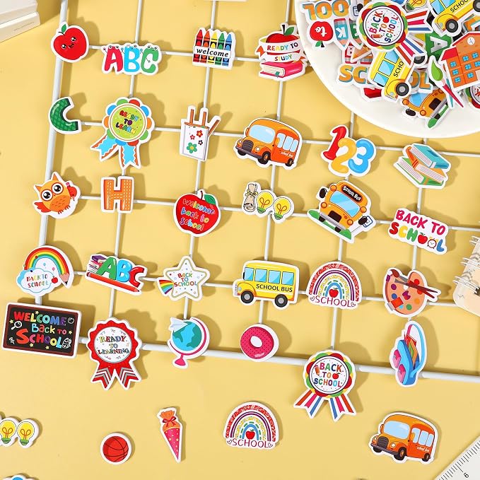 600 Pcs Back to School Foam Stickers Self Adhesive for DIY Craft | First Day of School Decals for Kids, School Projects, Classroom Handmade DIY Arts Crafts, Scrapbook, Party Favors Decorations