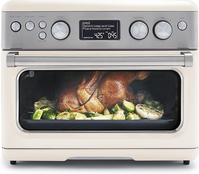 GreenPan 13-in-1 Elite Countertop Convection Oven & Air Fryer, PFAS-Free Ceramic Tray & Pizza Pan, Adjustable Racks, Multifunction Presets, Toaster, Bake, Broil, Roast, Proof, Dehydrate, Cloud Cream