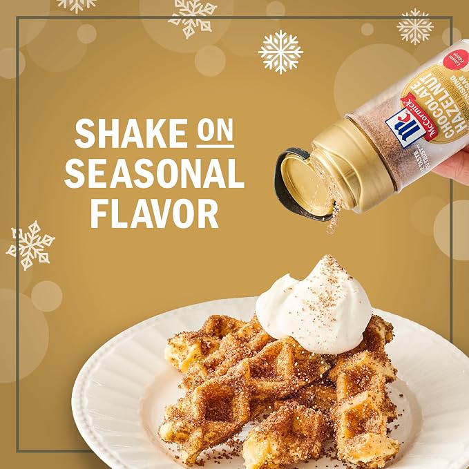 McCormick Finishing Sugar, Chocolate Hazelnut, Limited Edition, Rich Cocoa and Roasted Hazelnut Notes, For Cookies, Ice Cream, Dessert, Beverages, and More, 3.61 oz (Pack of 2)