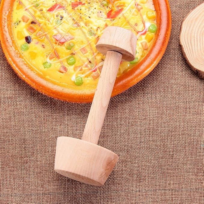 3 Pcs Egg Tart Tamper Set, Double Side Wooden Tart Tamper, Wood Pastry Pusher Baking Supplies for Egg Tart, Dessert Baking