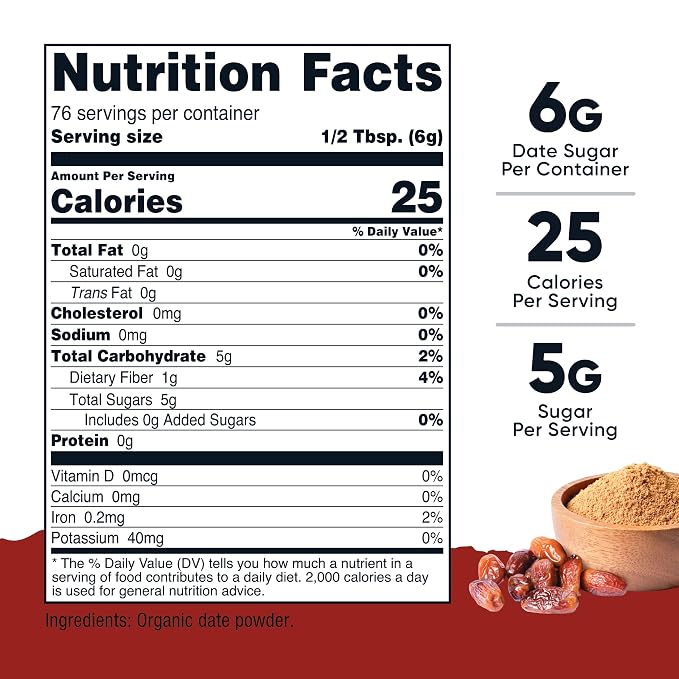 Nutricost Organic Date Sugar (1LB) - USDA Organic, Vegan, GMO-Free. Pantry