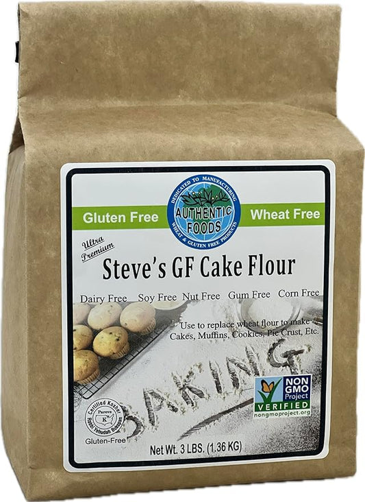 Authentic Foods Steve's Gluten Free Cake Flour Blend, 3 Pound