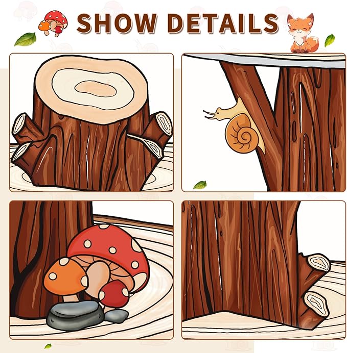2 Pack Woodland Baby Shower Decorations Cupcake Stands: Cake Topper Stand Western Party Decors Supplies Favors, Baby Kids Boys Girls Birthday Safari Camping Mushroom Theme Cardboard Cupcake Holders