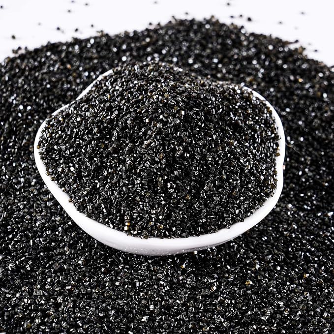Kasvan Sanding Sugar Sprinkles - Edible Sugar Crystals, Baking Cake Decorations, Ice Cream Toppings cupcake Decorating, Wedding Party Chirstmas Supplies, 85g/3.2oz (Black)