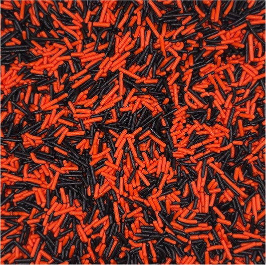 NCS Orange & Black Jimmies Edible Sprinkles – Cupcake, Cake & Cookie Decorations, 7 oz
