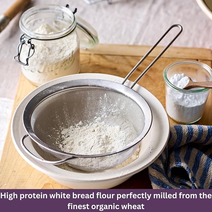 Doves Farm Organic Strong White Bread Flour 3.3 lb / 1.5 kg (Pack of 2) - High Protein British Baking Flour for Bread, Rolls and Sourdoughs | Kosher Certified & Vegan Friendly | Authentic UK Import