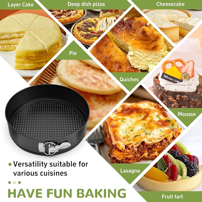 ZeroPone 10 Inch Springform Pan with Removable Bottom, Non-stick Round Spring Form Cake Mold Cheesecake Pan For Baking