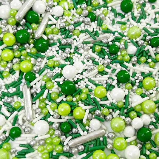 St. Patricks Day Sprinkles for Cake Decorating Edible, Cupcake Toppers, Ice Cream Topping, Mixed Jimmies Ideal for Spring theme Parties and Dessert