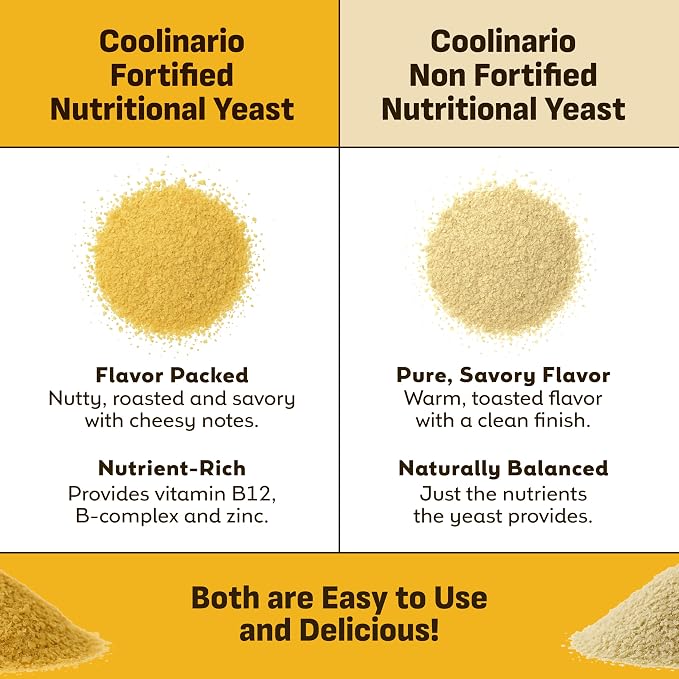 Coolinario Nutritional Yeast Flakes, Non Fortified (10 OZ) Vegan Seasoning | Roasted, Nutty Flavor, Rich in Protein, Fiber & Minerals, Ideal for Snacks, Sauces & Dressings, Gluten-Free, Unfortified