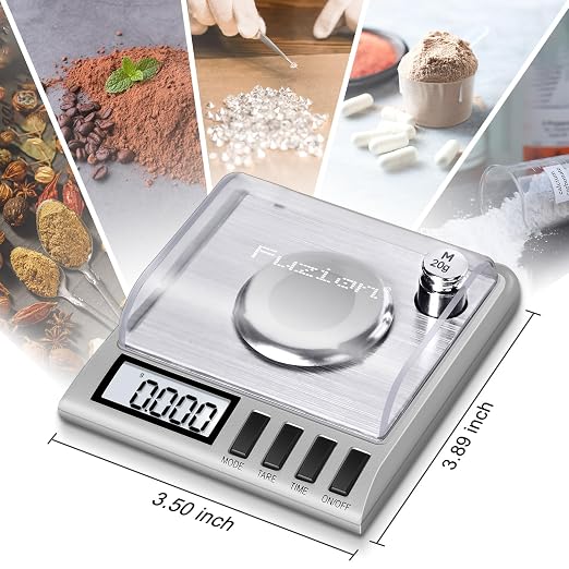 Fuzion Milligram Scale, 50g/0.001g Digital Milligram Scale with Calibration Weights, Jewelry and Gem Scale, Mg Scale for Powder, Reloading, Includes Scoop, Powder Pan and Tweezers