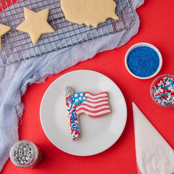 Sweets Indeed 4th of July Sprinkles 4-Pack Set – Patriotic Stars, Sanding Sugar, Nonpareils and Jimmies Mix for Baking & Decorating Cupcakes, Cookies, Cakes & Desserts – 12.25 ounces