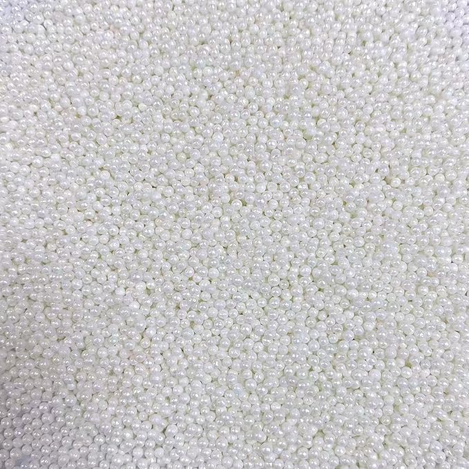 PhilaeEC White Nonpareils Sprinkle 2mm Mini Peals Sprinkle Edible for Cake Decoration Cupcake Topper Cookie Baking Decorations Halloween Christmas Valentine Supplies
