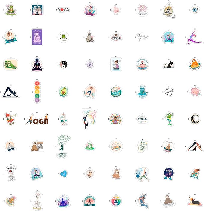 100Pcs Yoga Stickers for Planner, Water Bottle - Yoga Gifts for Women, for Yoga Instructor - Gift for Women & Men