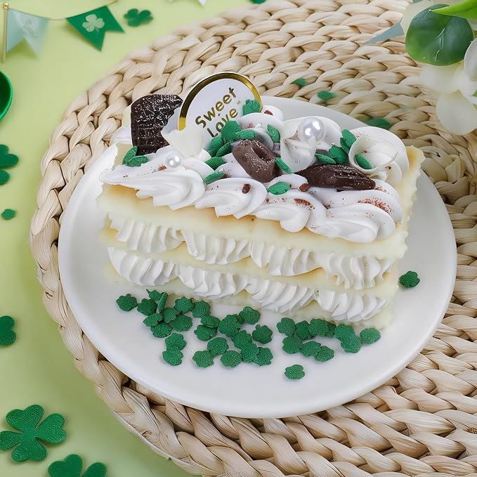 Shamrock Sprinkles, St. Patrick's Day Green Sprinkles for Cake Decorating, Edible shamrocks for Baking, Ice Cream, Cookies, Cupcake Topper