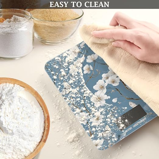 Food Scale Kitchen Scale Food Weight Scales Digital Weight Grams and Ounces Small Electronic Food Scale for Baking Cooking Blue Flowers Butterfly