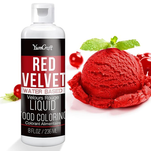 Food Coloring Liquid - Vibrant Color Food Coloring for Cake Decorating, Baking, Easter Egg, Icing - Tasteless Food Color Dye for Fondant, Cooking, Airbrush (Red velvet, 8 Fl.oz)