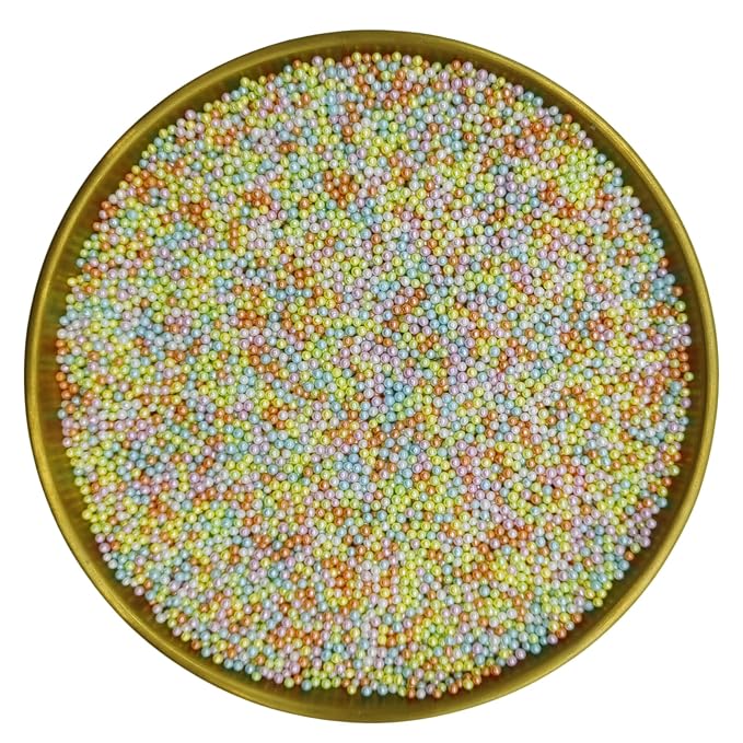 Easter Colors Edible Sprinkles Candy 2mm Mini Pearls Cake Decorations Cupcake Toppers Cookie Decorating Perfect for Wedding Party Valentine Halloween Christmas Supplies 3OZ