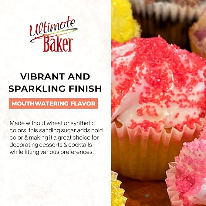 Ultimate Baker Flavored Sanding Sugar (1x4oz) - Burst of Flavor & Color for Cakes, Cookies & More, All-Natural, Perfect for Baking & Decorating or as a Flavored Coffee Sugar (Pumpkin Pie)