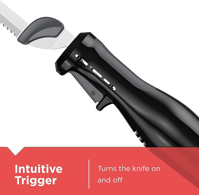 BLACK+DECKER Comfort Grip Electric Knife with 7-Inch Stainles Steel Blades & Safety Lock Button, Ideal for Carving, Slicing & Cutting Meats, Turkey Bread & Craft Foam, Dishwasher Safe (Pack of 4)