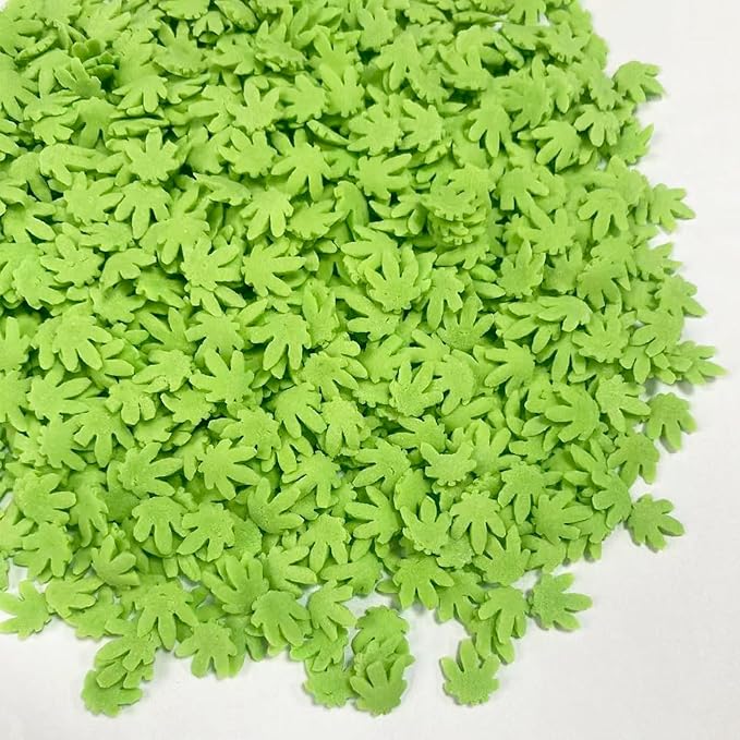 Sentovac Leaf Sprinkles Grass Green St Patricks Day Edible Sprinkle for Cake Decorating Candy Cupcake Cake Topper Cookie Baking Decorations