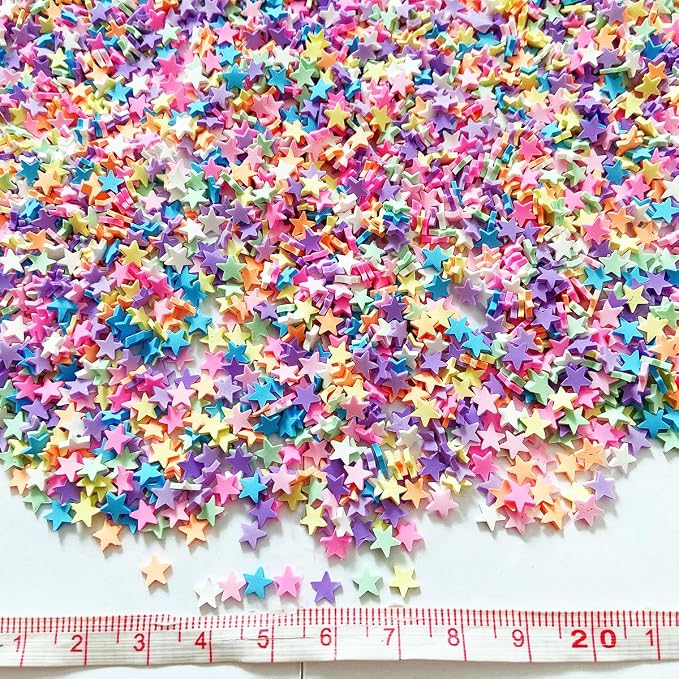 EHOPE 100G Fake Sprinkles Polymer Sprinkles Faux Sprinkles Resin Sprinkles Clay Sprinkles For Resin Fake Candy Sprinkles for Nail Art DIY Crafts Cake Phone Case (100G Pentagram-9)