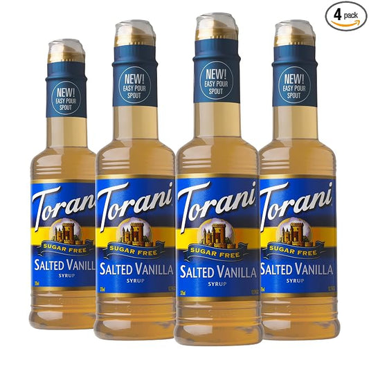 Torani Salted Vanilla Syrup, Sugar Free, Kosher, 12.7 Fluid Ounce (Pack of 4)