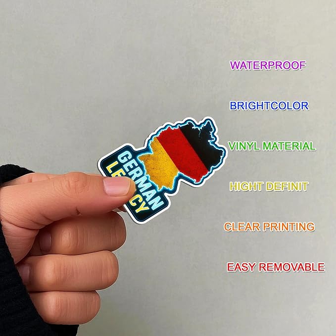 100 PCS Germany Stickers Pack, German Travel Vinyl Waterproof Decals of Berlin Munich Frankfurt Bavaria Landmarks, Beer Pretzel Culture Deutschland for Laptop Water Bottle Scrapbook Car Teens