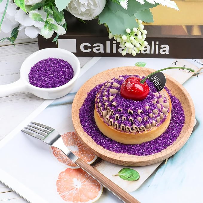 Purple Sprinkles Sanding Sugar for Baking, 6.35oz/180g Edible Sparkling Sugar Crystals, Decorating Sugar Sprinkles for Cakes Cupcakes Cookies Ice Cream