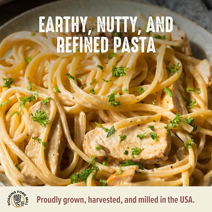 Stone-Milled Pasta 00 Flour from USDA Organic & Regenerative Organic Certified Durum Wheat – Traditional Durum Flour for Fresh Pasta, Extruded Noodles & Artisan Cooking – 11.3% Protein