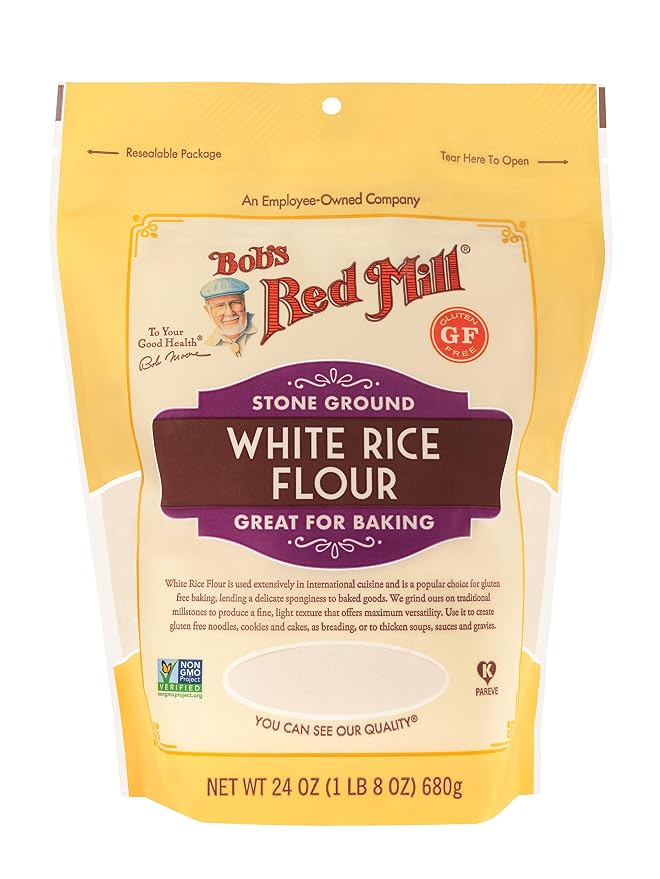 Bob's Red Mill White Rice Flour, 24oz (Pack of 4) - Non GMO, Vegan, Kosher