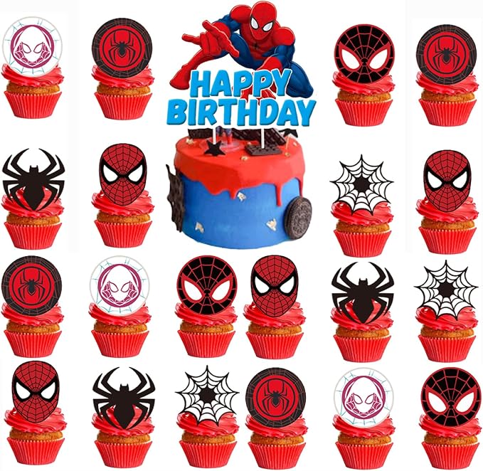25PCS Cake Toppers Cupcake Toppers Cake Decorations Birthday Party Supplies Decorations (Style 5)