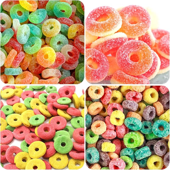 JOERSH Round Gummy Donut Molds Mini Size Silicone Candy Molds for Hard Candy, Gummy, Caramels, Chocolate, Fondant, Fruit Loop, Cereal, 192 Cavity