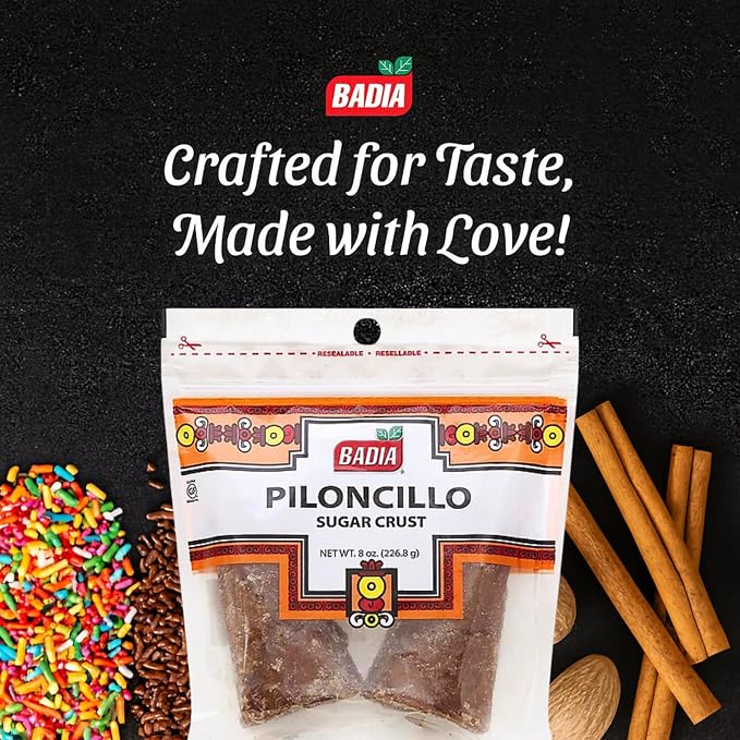 Badia Piloncillo (Brown Sugar Crust), 8 oz – Traditional Panela Mexican Cane Sugar – Perfect for Baking, Desserts & Hot Beverages