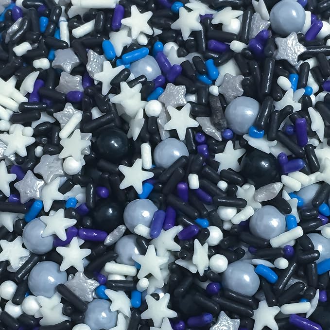 Star Gaze Galaxy Edible Confetti Sprinkles Cake Cookie Cupcake IceCream Donut Quins - 4oz
