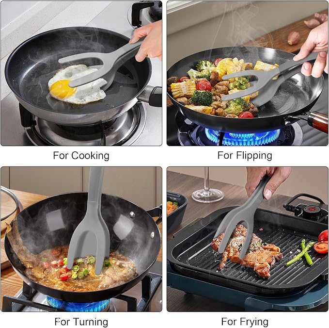 Silicone Spatula, BPA Free Kitchen Spatula, High Heat Resistant Rubber Spatulas, Ideal Kitchen Utensils for Non-Stick Pans, Sautéing, Frying, Baking, Turning and Flipping